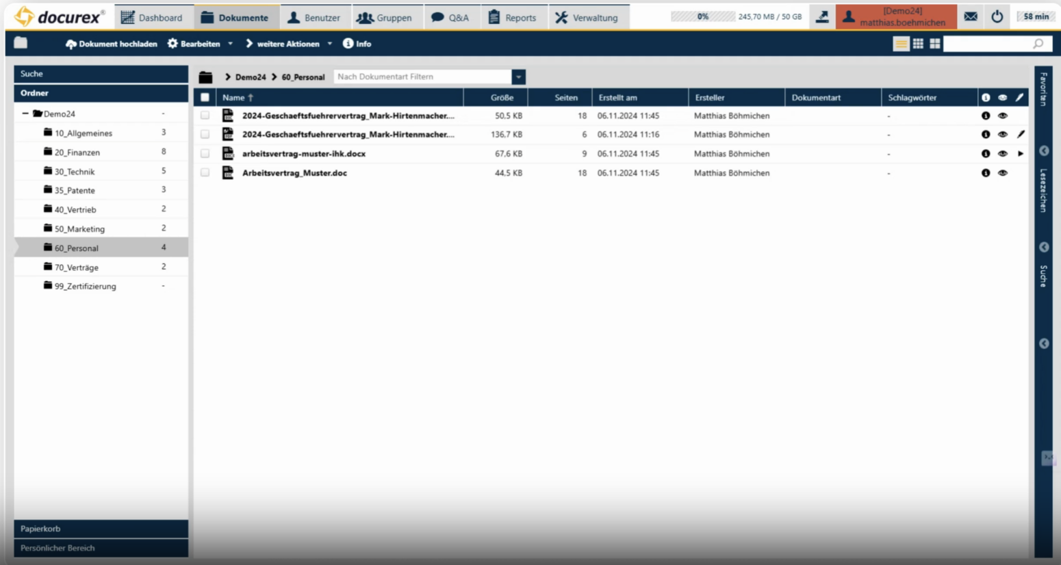docurex dashboard